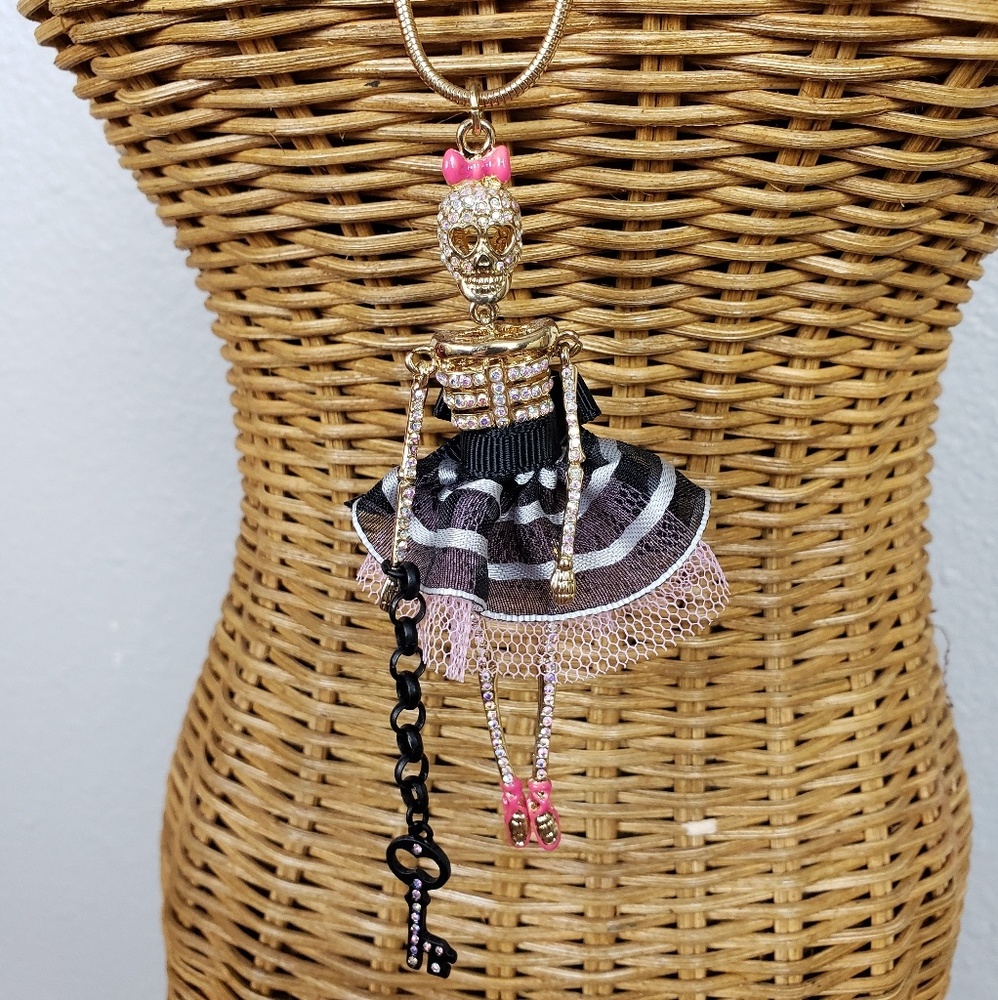 Betsey Johnson Skeleton Ballerina Necklace